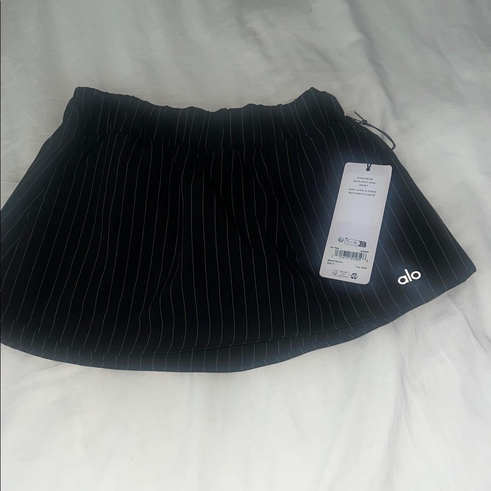 ALO Yoga Pinstripe Daylight Mini Skirt NWT